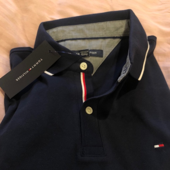 Tommy Hilfiger Navy Blue Polo Men’s Size M - Picture 2 of 5